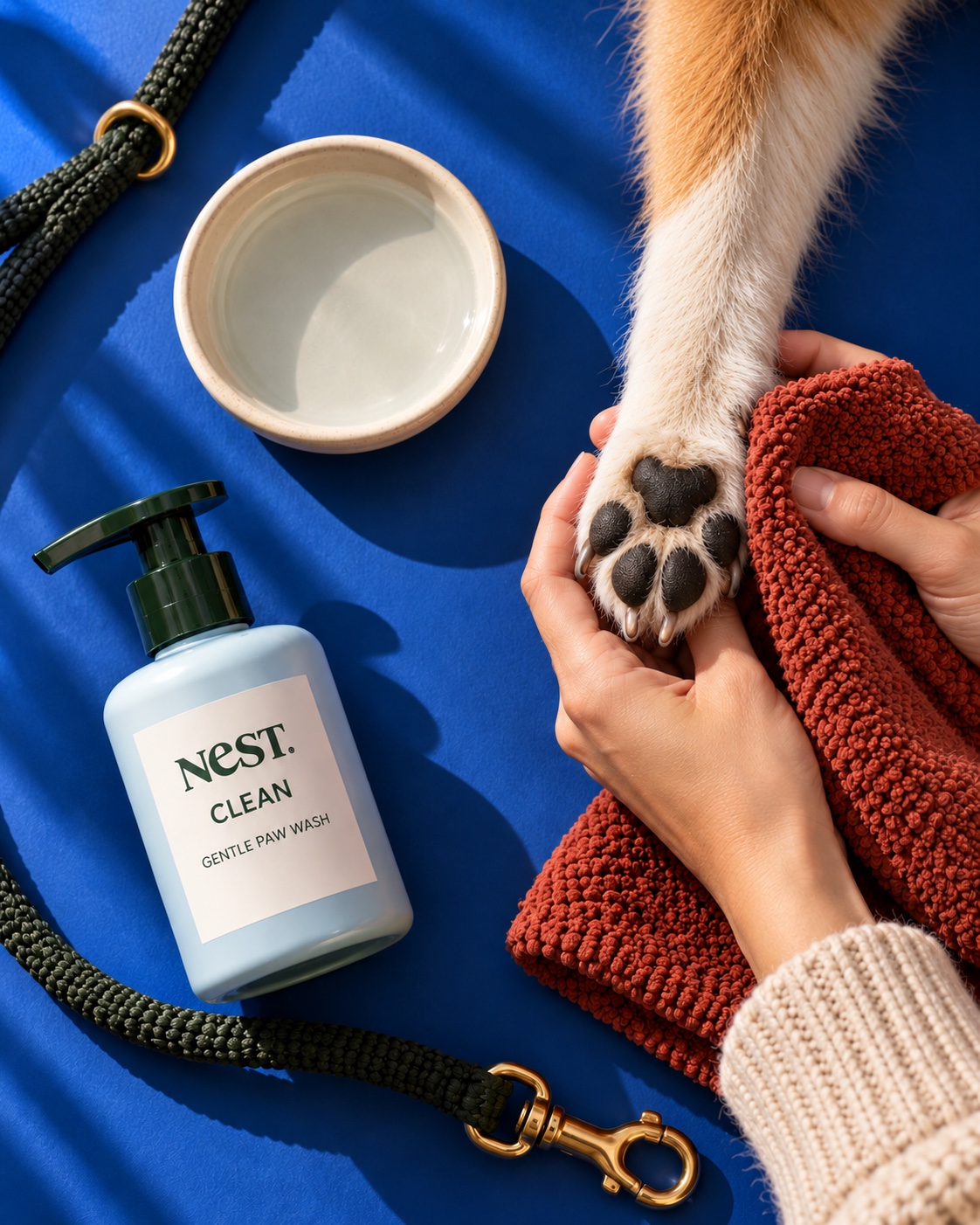 Top-down NeST CLEAN paw-care detail