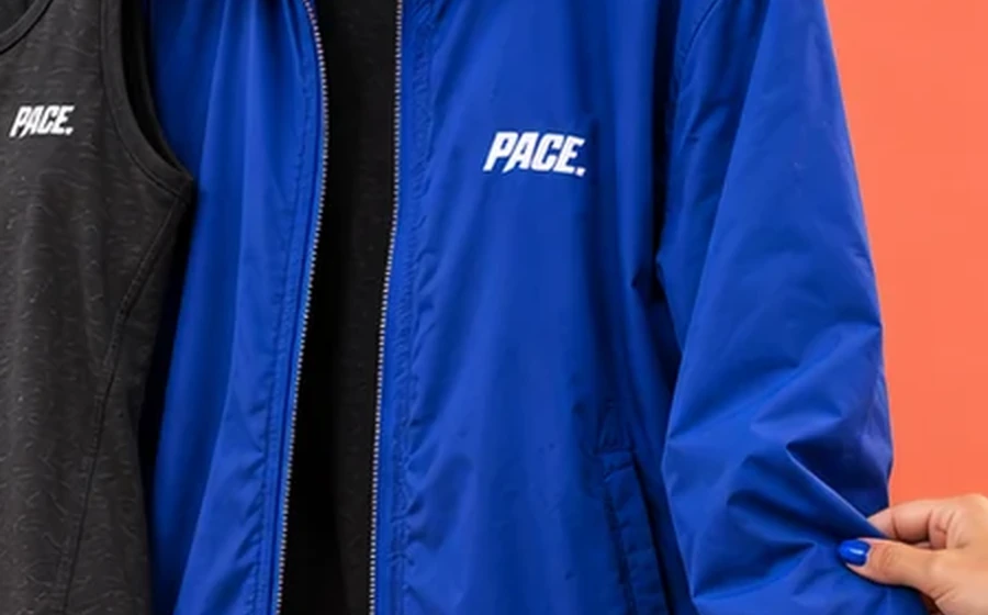 PACE blue movement jacket detail